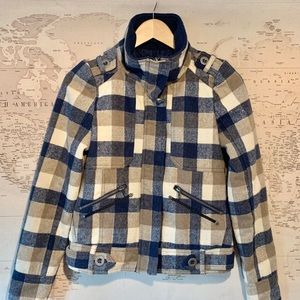 Thread and Supply Plaid Wool Bomber Jacket